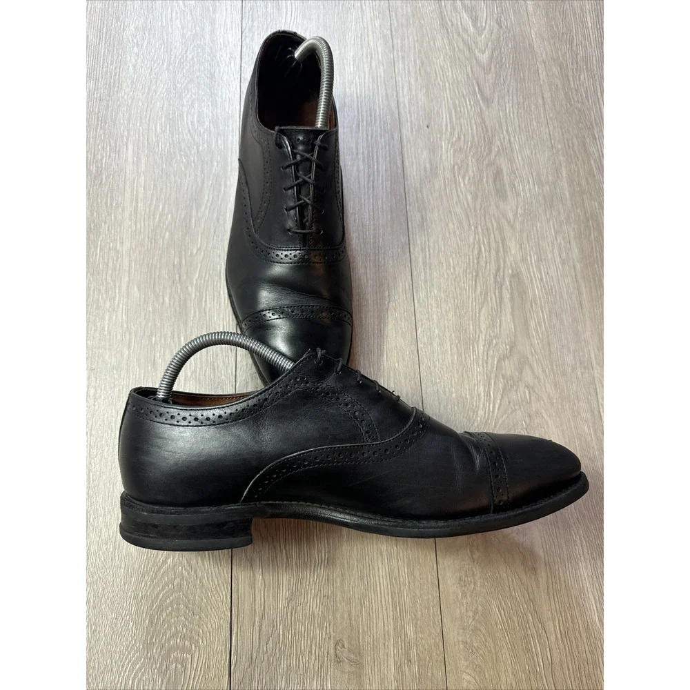 Allen Edmonds Van Ness Oxford Size 10 D Shoes Black‎ Leather Cap Toe Brogue